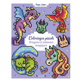 Album de coloriage pixels - Dragons et animaux magiques - Gründ - Rougier et Plé