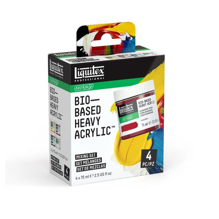 Peinture Heavy Acrylic Biosourcée Set mélanges 4 x 75 ml - Liquitex - Rougier et Plé