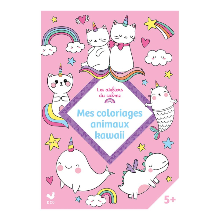 Livre de coloriage - Mes coloriages animaux kawaii - Deux Coqs d’or - Rougier et Plé