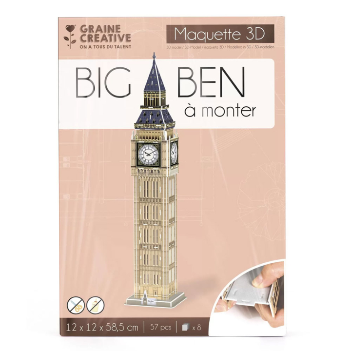 Maquette Puzzle 3D Big Ben - Graine Créative - Rougier et Plé