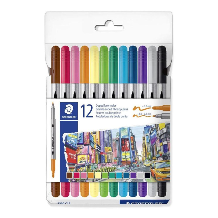 Feutre de coloriage double-pointe Boîte 12 pcs - Staedtler - Rougier et Plé