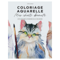Coloriage aquarelle Mes chats beauté à peindre ou a colorier - Marabout - Rougier et Plé