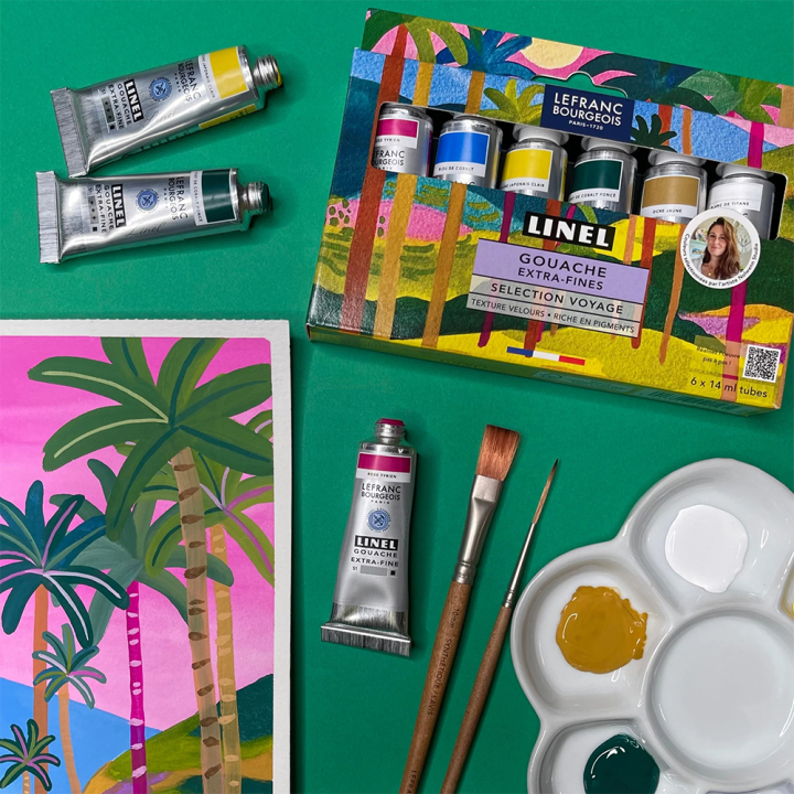 Gouache extra-fine Set Voyage 6 x 14 ml - Linel - Rougier et Plé
