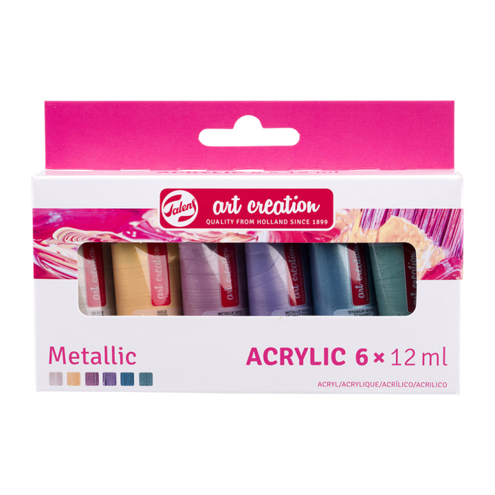 Set peinture acrylique Metallic 6 x 12 ml - Artcreation - Rougier et Plé
