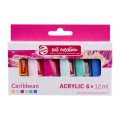 Set peinture acrylique Caribbean 6 x 12 ml - Artcreation - Rougier et Plé