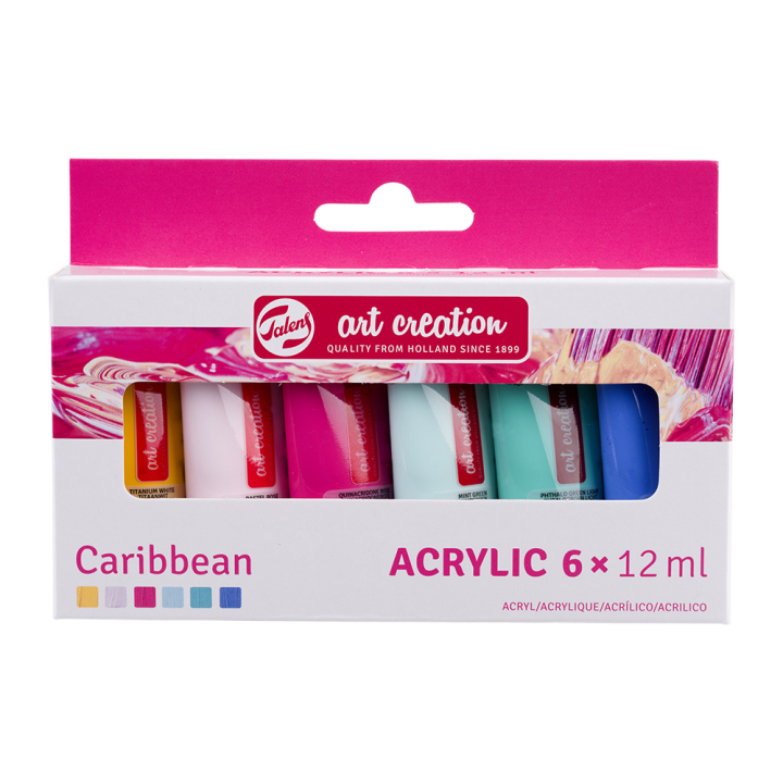 Set peinture acrylique Caribbean 6 x 12 ml - Artcreation - Rougier et Plé