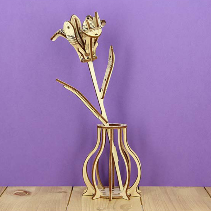 Iris fleur à monter en bois - Dejou - Rougier et Plé