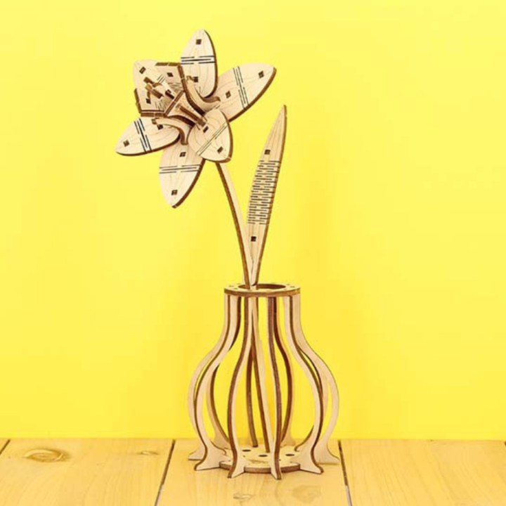Jonquille fleur à monter en bois - Dejou - Rougier et Plé