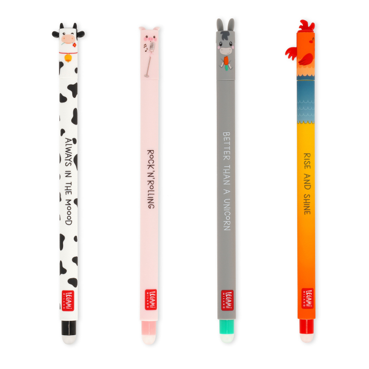 Stylo gel effacable Farm Sweet Farm 4 pcs - Legami - Rougier et Plé