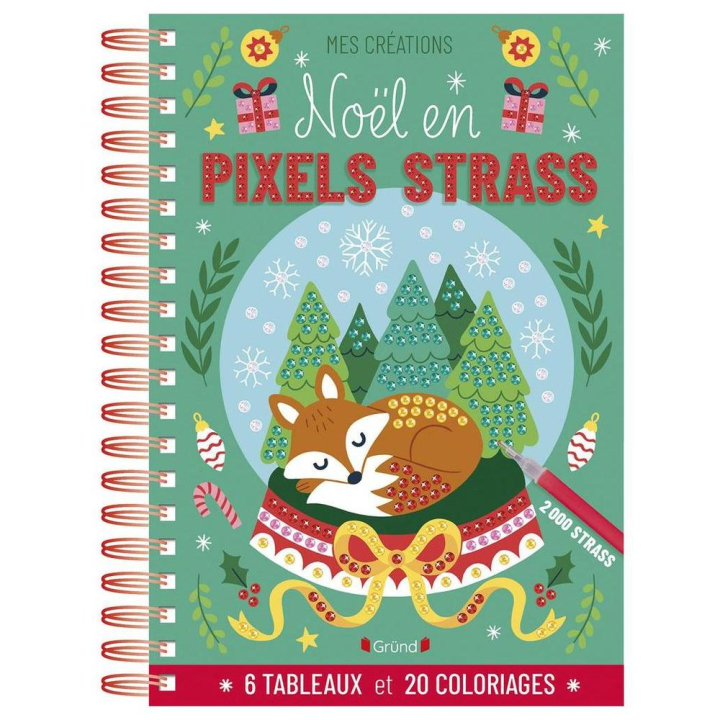 Kit Noël en pixels strass + 20 coloriages - Gründ - Rougier et Plé