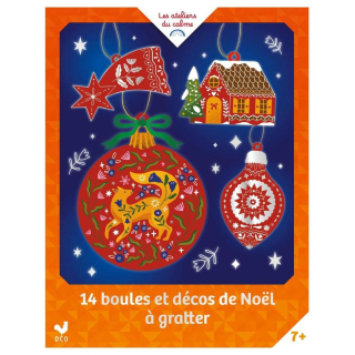 Pochette 14 boules et décos de Noël à gratter - Deux Coqs D'or - Rougier et Plé