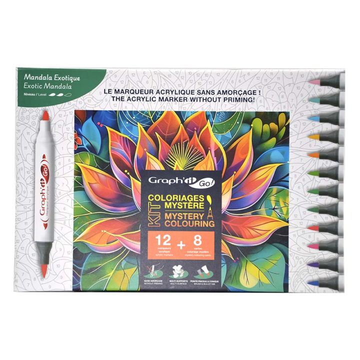 GRAPH'IT GO Kit Coloriage Mystère - EXOTIC MANDALA Oz - Rougier et Plé