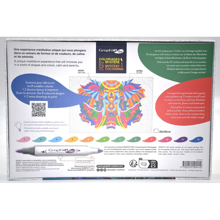 GRAPH'IT GO Kit Coloriage Mystère - EXOTIC MANDALA Oz - Rougier et Plé
