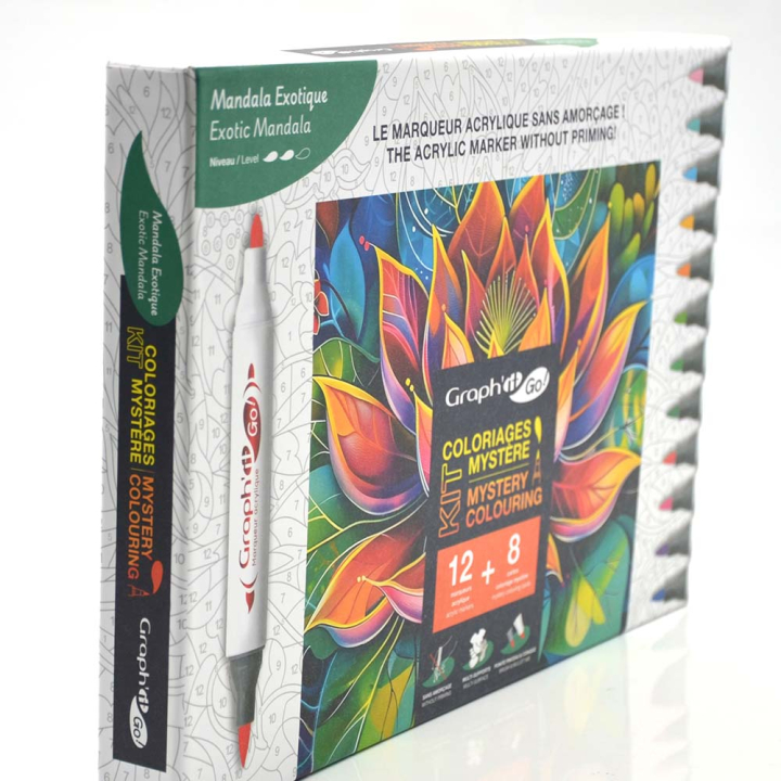 GRAPH'IT GO Kit Coloriage Mystère - EXOTIC MANDALA Oz - Rougier et Plé