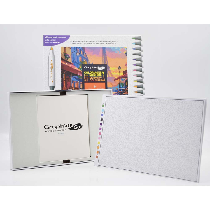 GRAPH'IT GO Kit Coloriage Mystère - CITY SUNSET - Oz - Rougier et Plé