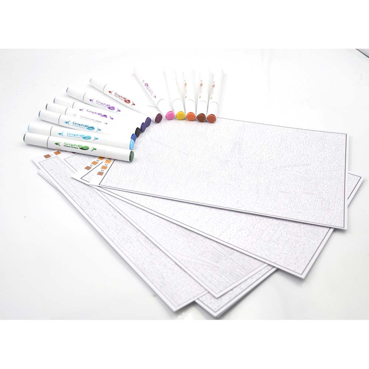 GRAPH'IT GO Kit Coloriage Mystère - CITY SUNSET - Oz - Rougier et Plé