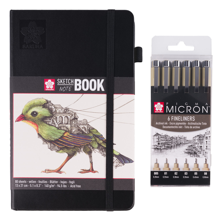 Set Pigma micron + Sketch book - Sakura - Rougier et Plé