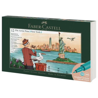 Feutres Pitt Artist Pen Set New York 12 pcs - Faber-Castell - Rougier et Plé