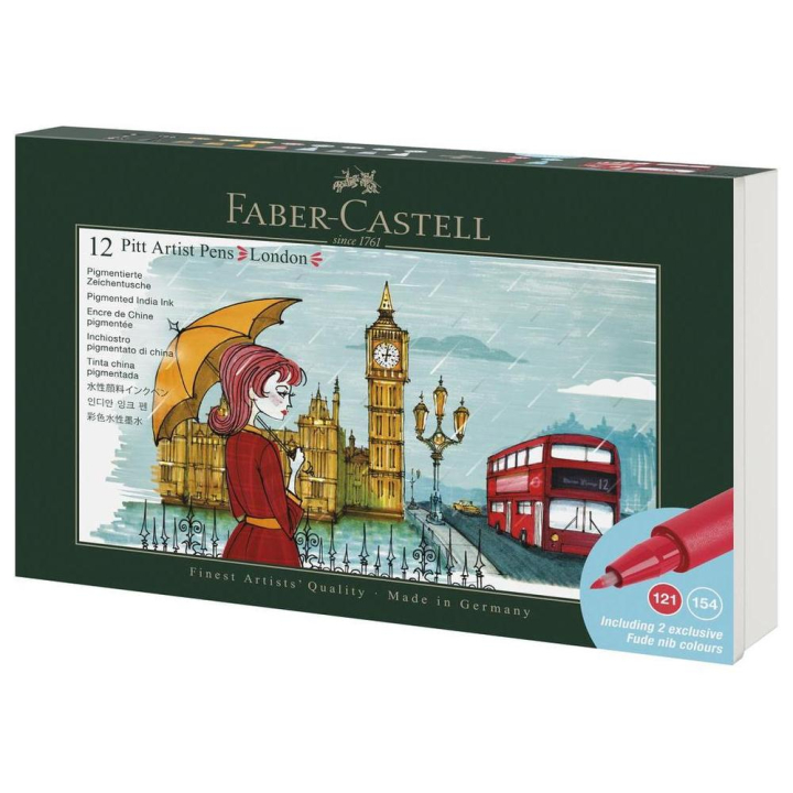 Feutres Pitt Artist Pen Set London 12 pcs - Faber-Castell - Rougier et Plé