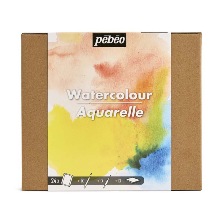 Coffret peinture Aquarelle 24 DG + accessoires + carnet - Pébéo - Rougier et Plé