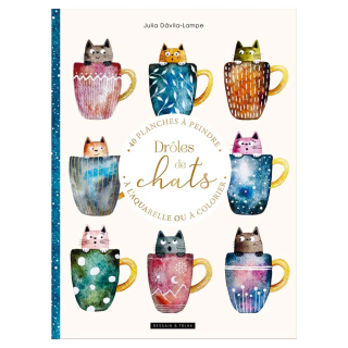 Livre Drôles de chats 40 planches à peindre à l'aquarelle ou à colorier - Dessain et Tolra - Rougier et Plé
