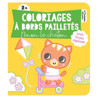 Coloriages à bords pailletés Ninon le chaton - Deux Coqs d'or - Rougier et Plé