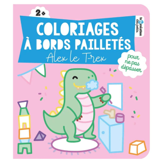 Coloriages à bords pailletés Alex le T-rex - Deux Coqs d'or - Rougier et Plé