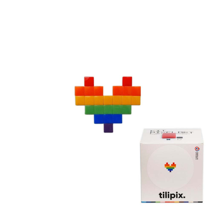 Kit DIY Pixel Art  Coeur arc-en-ciel - Tilipix - Rougier et Plé