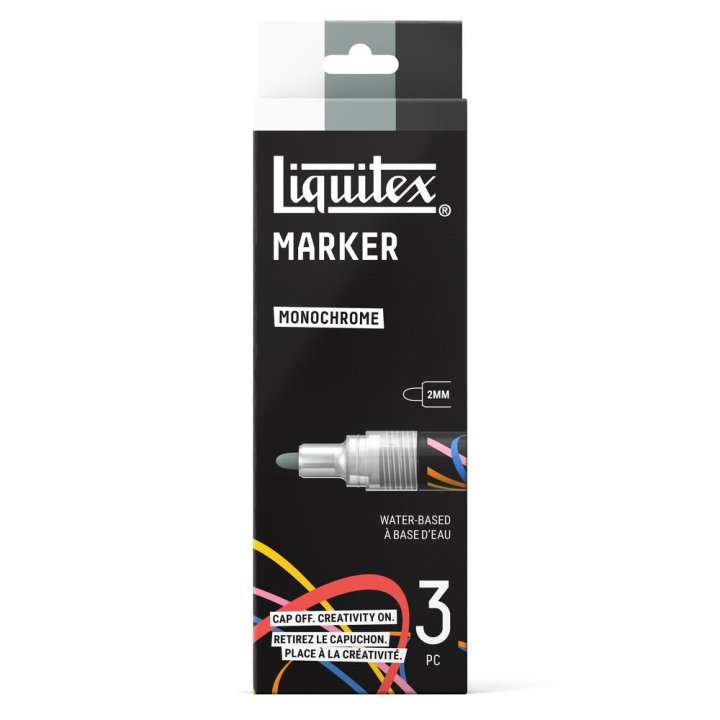 Marqueur acrylique 2 mm Set monochrome 3 pcs - Liquitex - Rougier et Plé