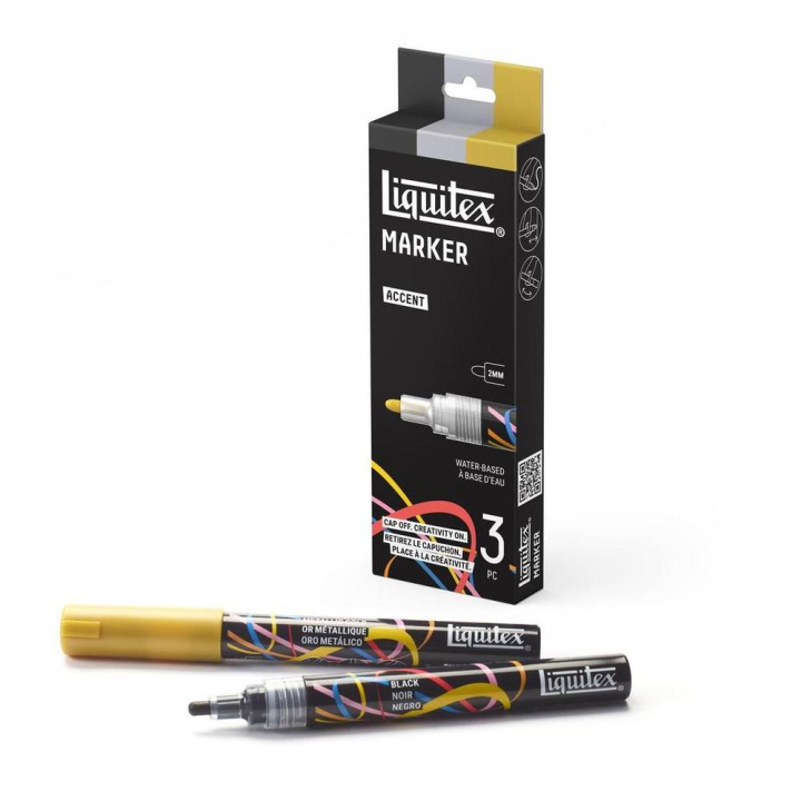 Marqueur acrylique 2 mm Set accent 3 pcs - Liquitex - Rougier et Plé