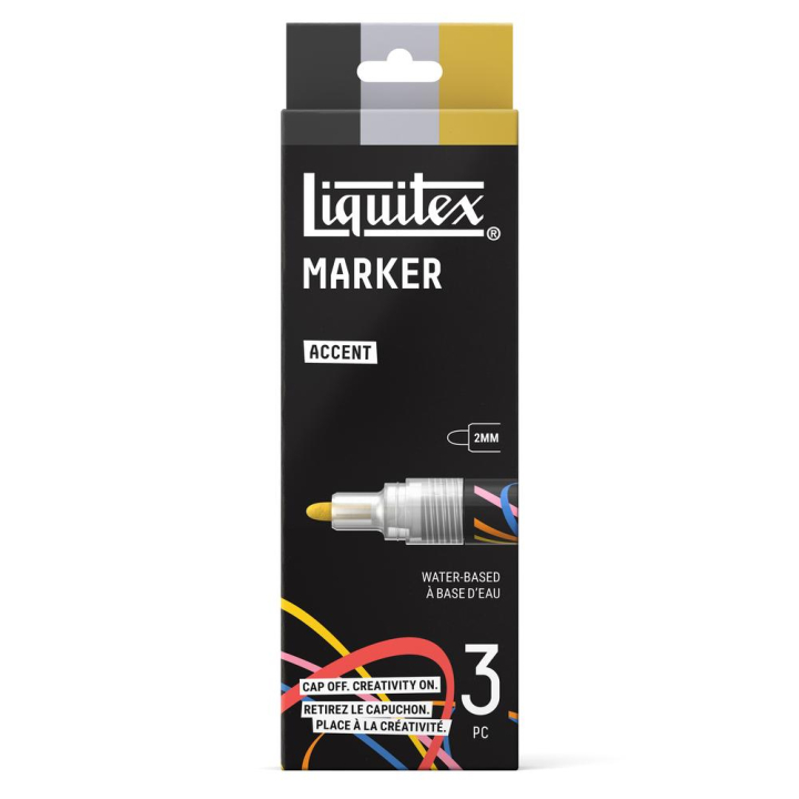 Marqueur acrylique 2 mm Set accent 3 pcs - Liquitex - Rougier et Plé