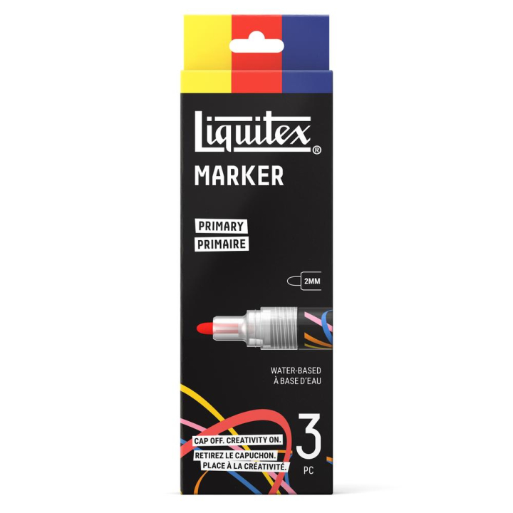 Marqueur acrylique 2 mm Set primaire 3 pcs - Liquitex - Rougier et Plé