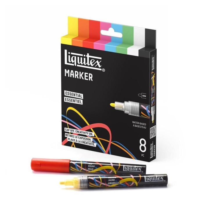 Marqueur acrylique 2 mm Set essentiel 8 pcs - Liquitex - Rougier et Plé