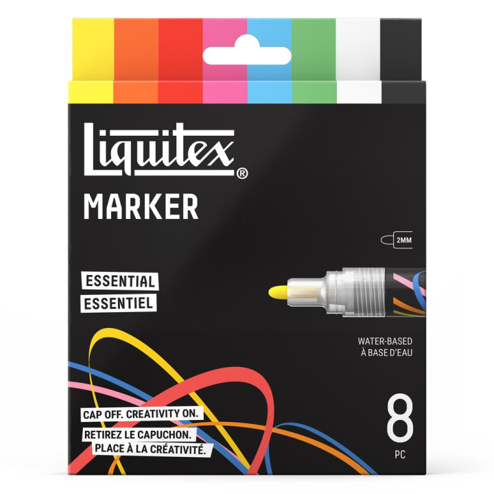 Marqueur acrylique 2 mm Set essentiel 8 pcs - Liquitex - Rougier et Plé