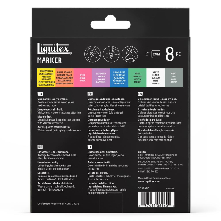 Marqueur acrylique 2 mm Set paysage de rêve 8 pcs - Liquitex - Rougier et Plé