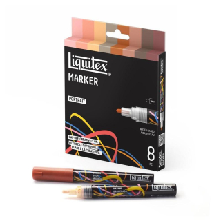Marqueur acrylique 2 mm Set portrait 8 pcs - Liquitex - Rougier et Plé