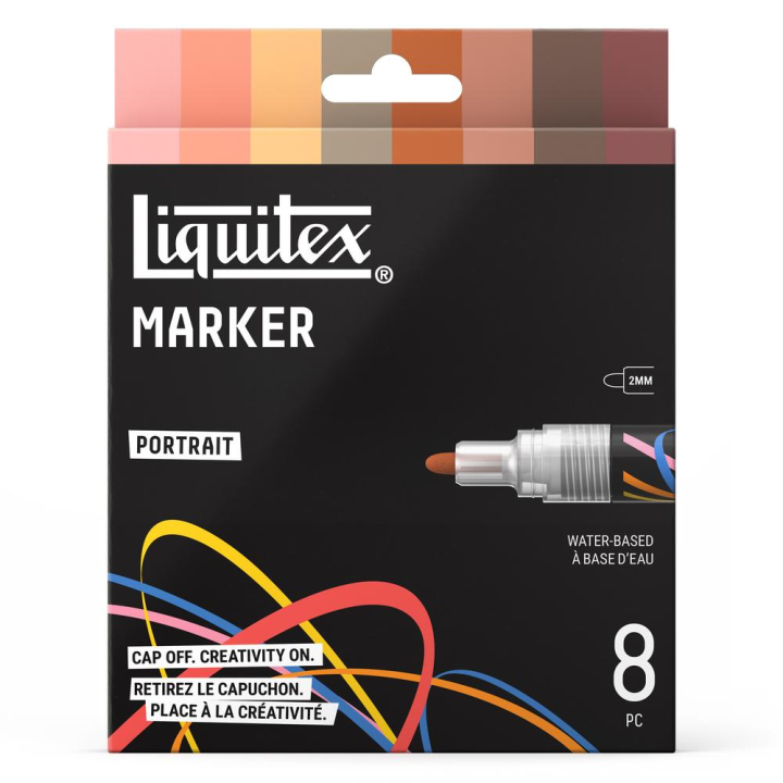 Marqueur acrylique 2 mm Set portrait 8 pcs - Liquitex - Rougier et Plé