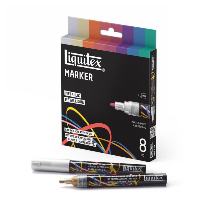 Marqueur acrylique 2 mm Set métallique 8 pcs - Liquitex - Rougier et Plé