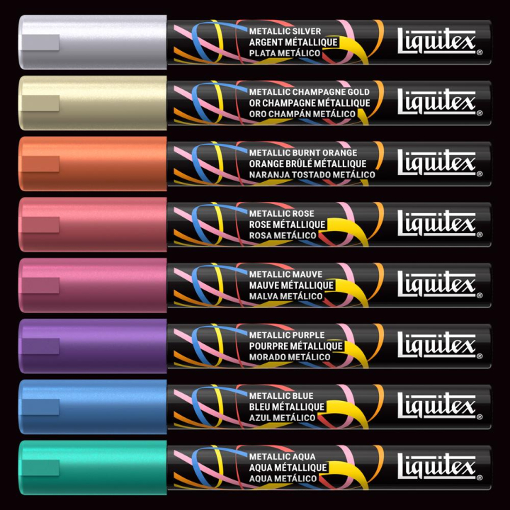 Marqueur acrylique 2 mm Set métallique 8 pcs - Liquitex - Rougier et Plé