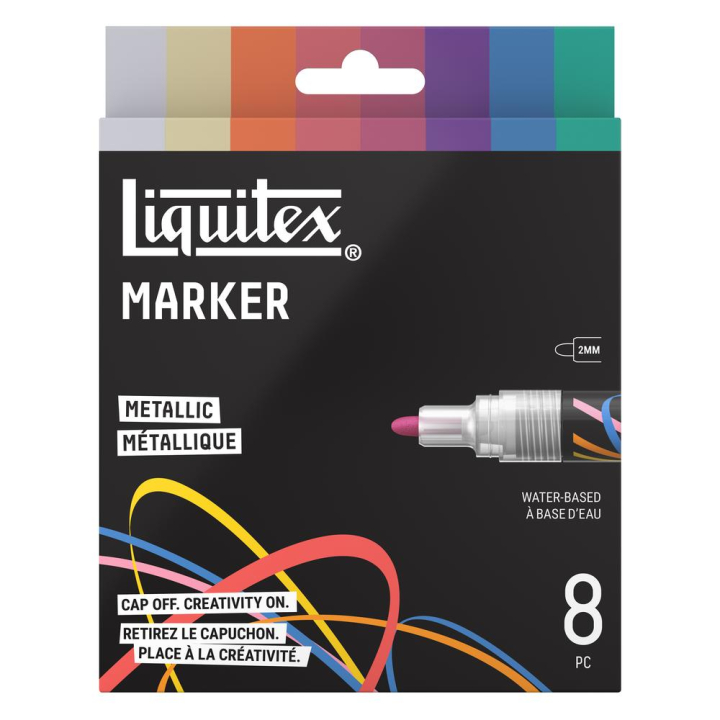 Marqueur acrylique 2 mm Set métallique 8 pcs - Liquitex - Rougier et Plé