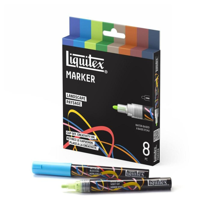 Marqueur acrylique 2 mm Set paysage 8 pcs - Liquitex - Rougier et Plé