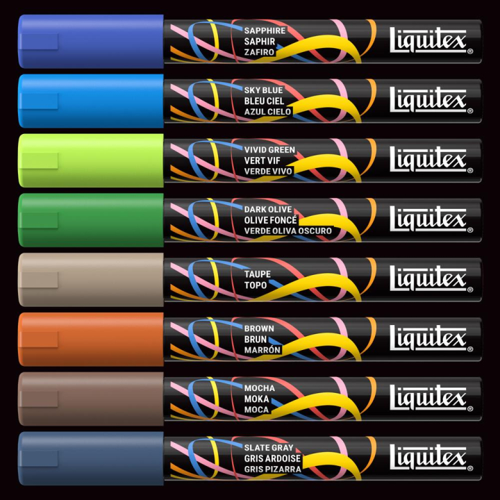 Marqueur acrylique 2 mm Set paysage 8 pcs - Liquitex - Rougier et Plé