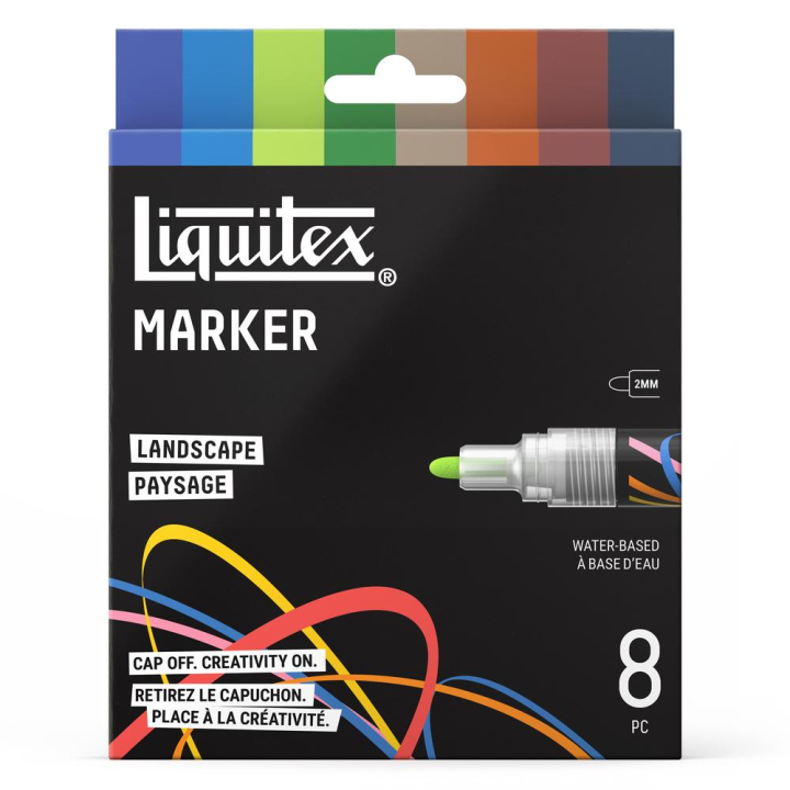 Marqueur acrylique 2 mm Set paysage 8 pcs - Liquitex - Rougier et Plé