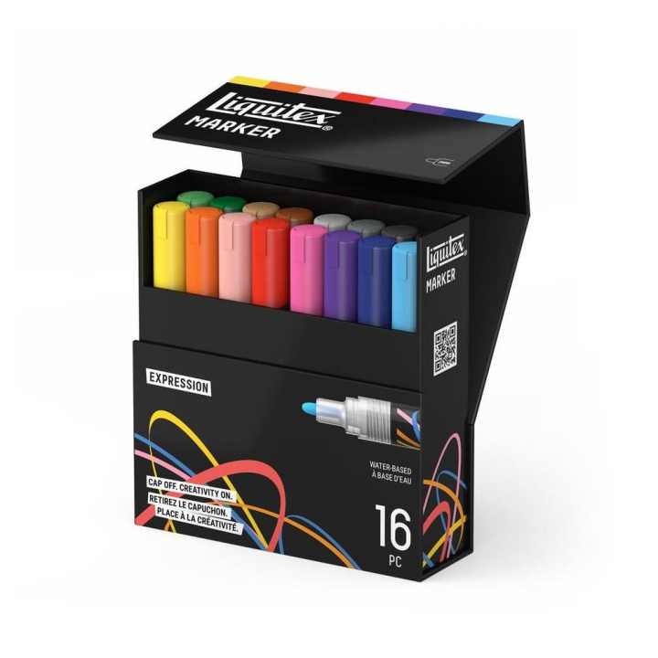 Marqueur acrylique 2 mm Set expression 16 pcs - Liquitex - Rougier et Plé