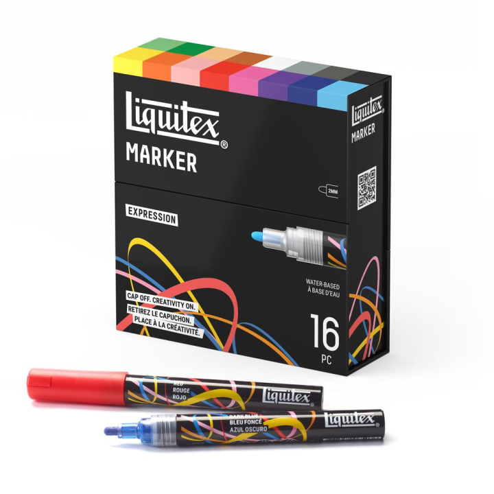 Marqueur acrylique 2 mm Set expression 16 pcs - Liquitex - Rougier et Plé