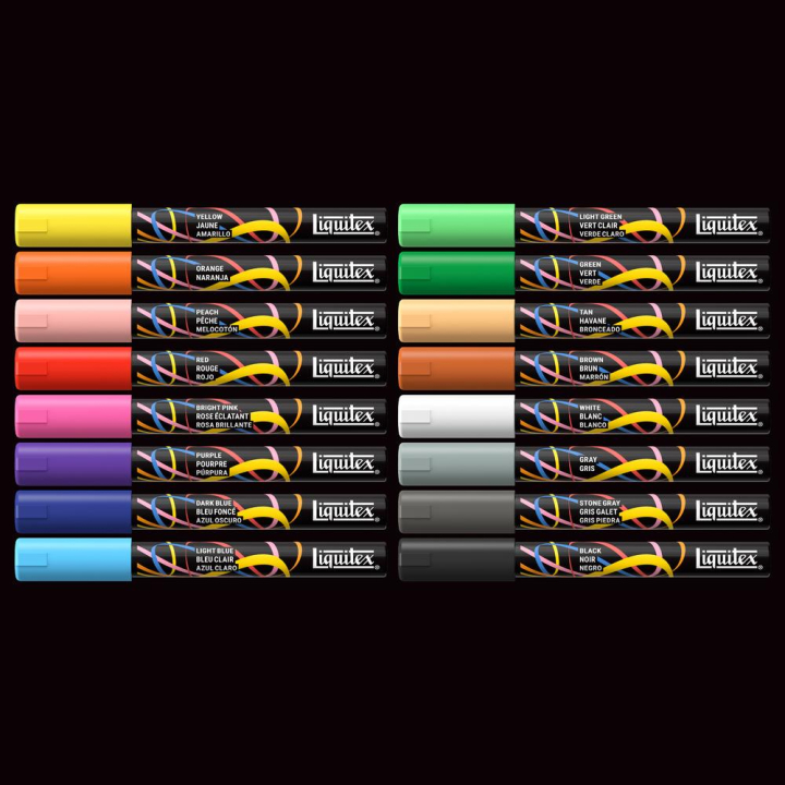 Marqueur acrylique 2 mm Set expression 16 pcs - Liquitex - Rougier et Plé