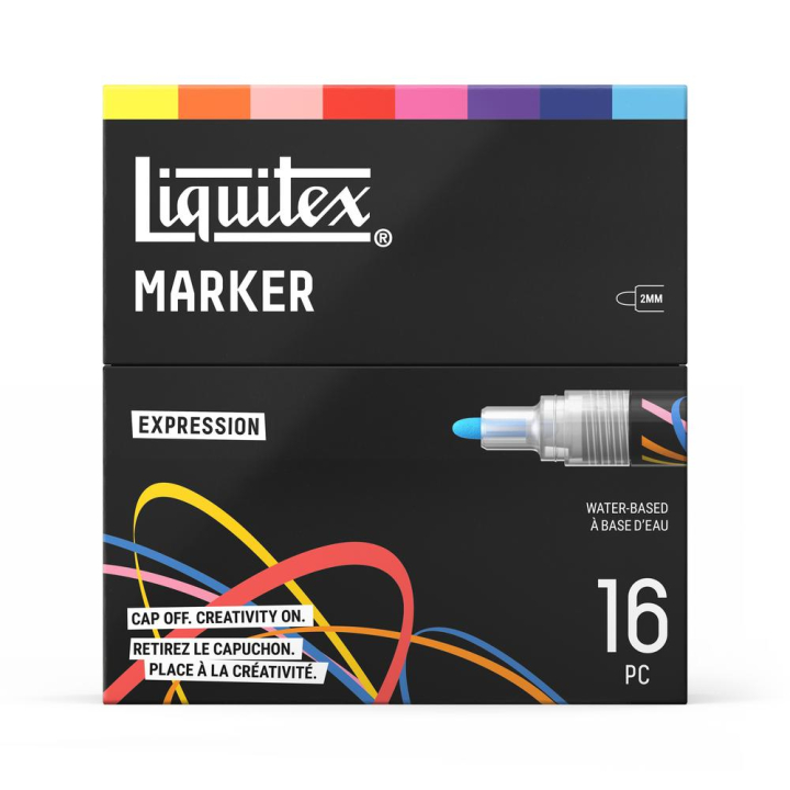 Marqueur acrylique 2 mm Set expression 16 pcs - Liquitex - Rougier et Plé