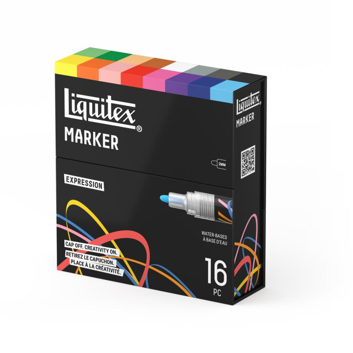 Marqueur acrylique 2 mm Set expression 16 pcs - Liquitex - Rougier et Plé