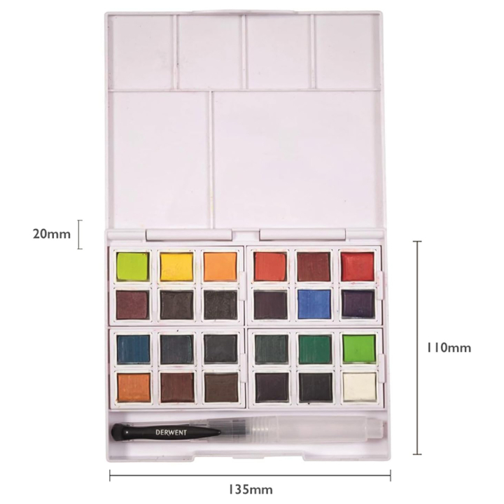 Encre aquarellable Inktense 24 demi-godets - Derwent - Rougier et Plé