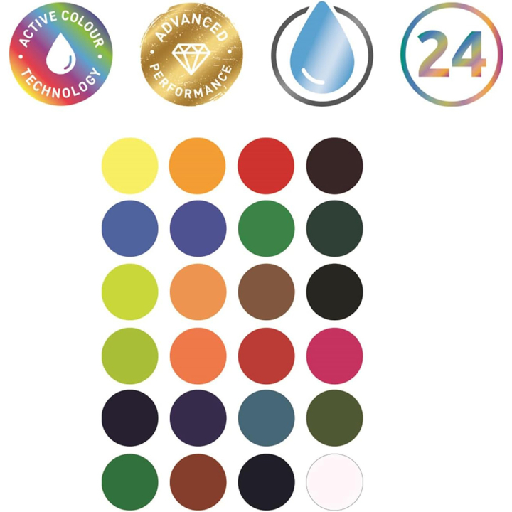 Encre aquarellable Inktense 24 demi-godets - Derwent - Rougier et Plé